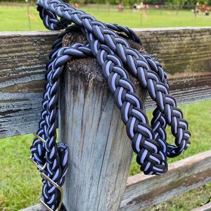 NEW - Lavender & Black 9 Strand 7’ Pre-Shrunk Paracord Reins w/Conway Buckles